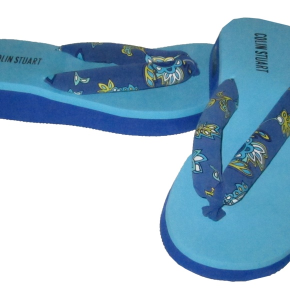 Victoria's Secret Blue Wedge Flip Flop Sandals 10 - Picture 2 of 2